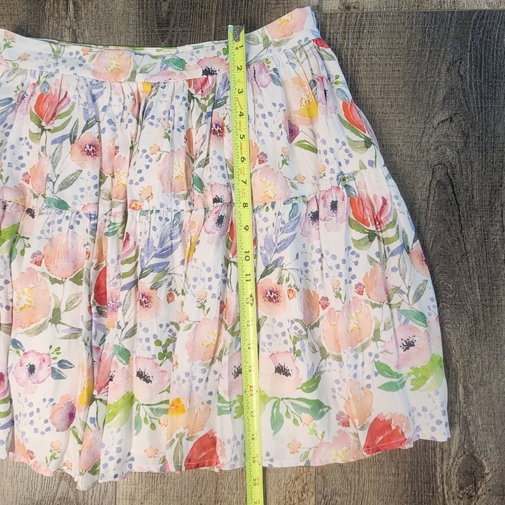 NWT Lucy Paris Laufey Mini Skirt Cottagecore Tiered Ruffles 100% Cotton Size: M - Picture 8 of 9